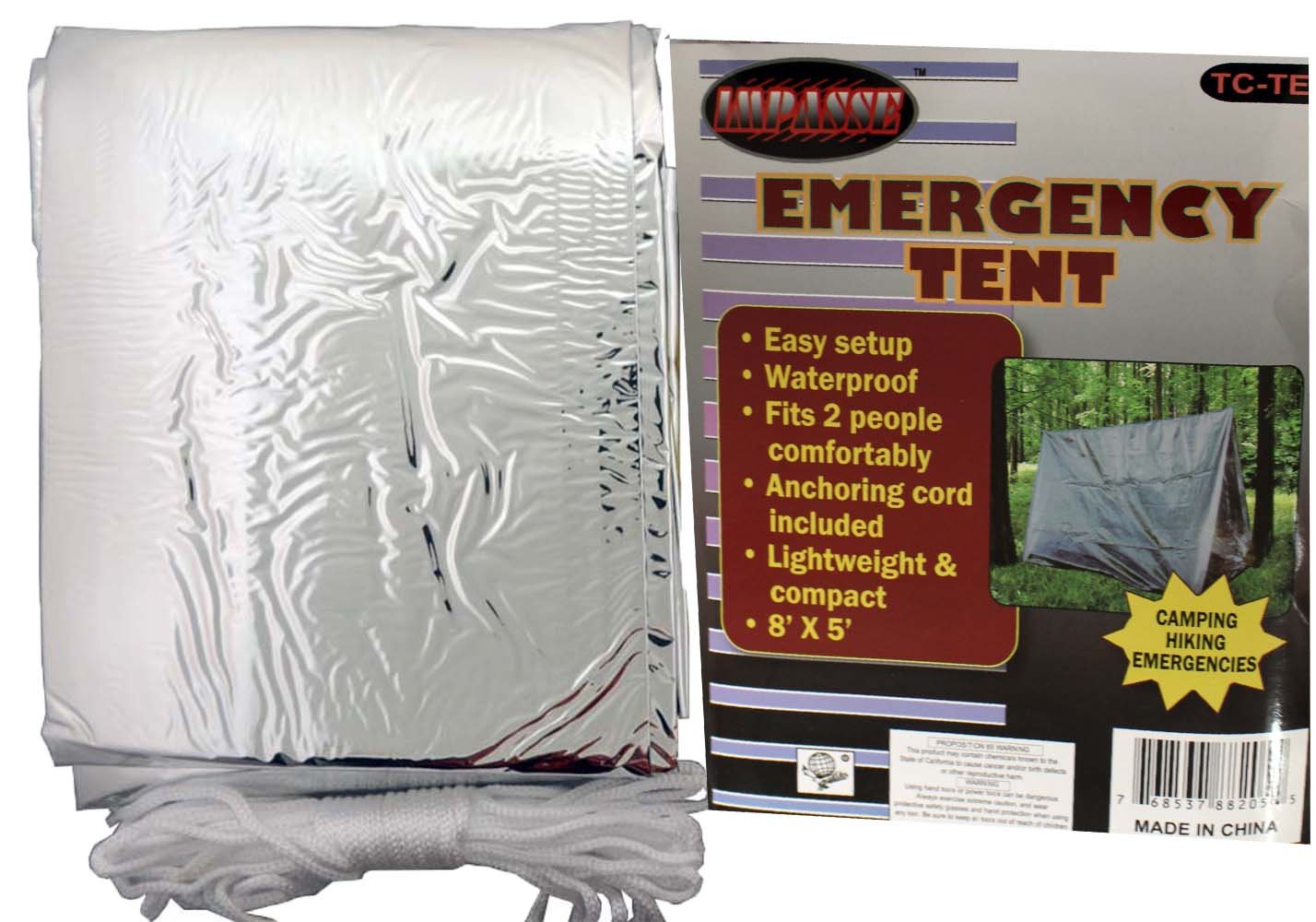 IMPASSE Emergency Tent - Portable - 8 x 5 Feet : CAM-88205